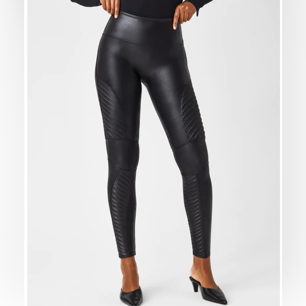 Spanx Faux Leather Moto Leggings